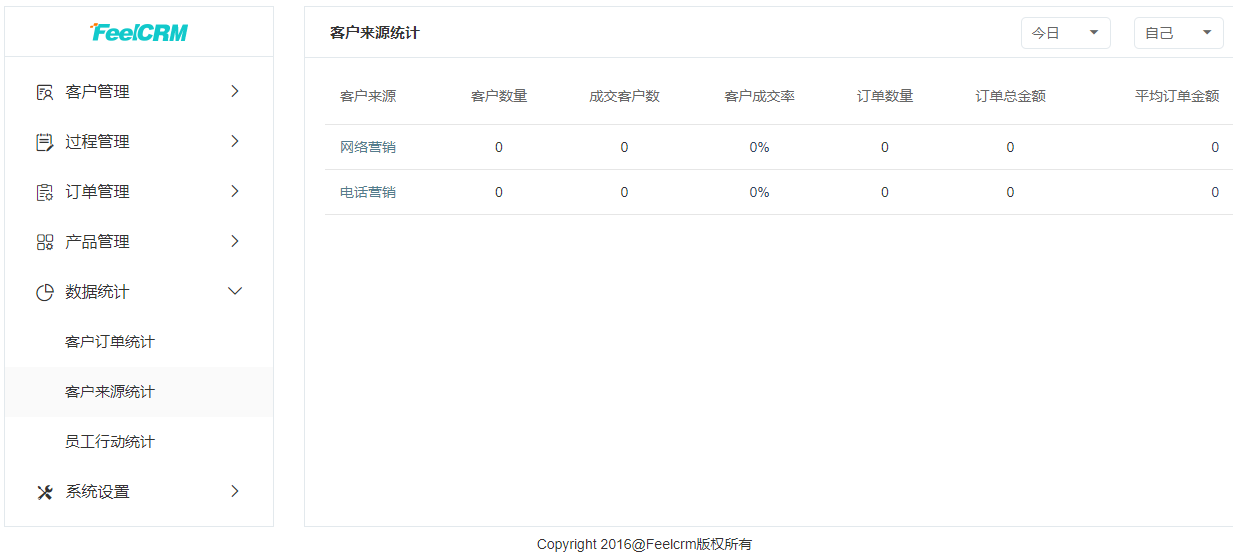 Feelcrm客户管理系统功能解读：数据统计